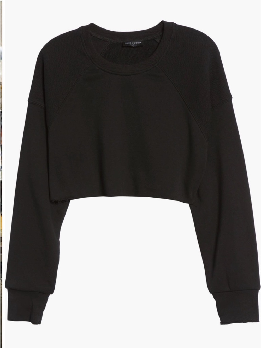 naked wardrobe Black Cropped Crewneck Sweatshirt